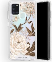 Selencia Zarya Fashion Extra Beschermende Backcover Samsung Galaxy A21s - Golden Flowers