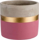 Gold Bloempot voor Binnen en Buiten - Plantenbak - Plantenpot - Oud Roze - 13,8x13,8xh11,5cm - Cilindrisch Cement