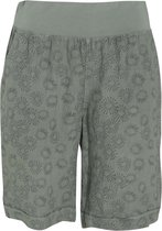 Cassis - Female - Linnen short met zonneprint  - Kaki