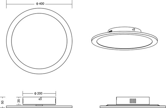 Plafonnier LED WiZ - Trion Givon - 20W - Couleur réglable - Dimmable - Télécommande - Rond - Nickel mat - Aluminium
