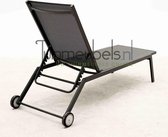 Chaise longue Florence alu textilène gris L190cm