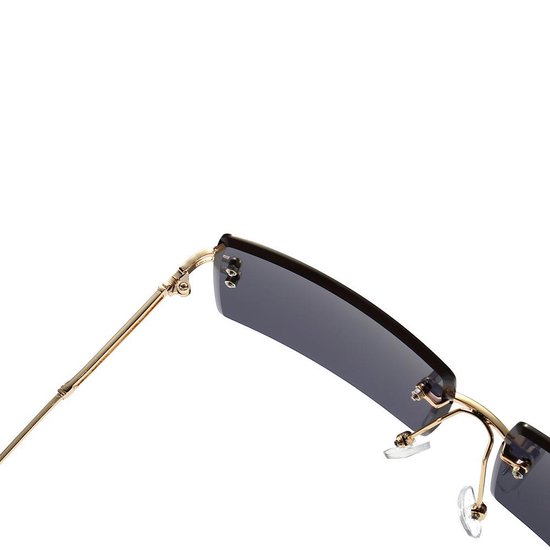 LOUD AND CLEAR® - Heren Zonnebril Goud - Blauw - Randloos - Vierkant -  Rechthoekig - | bol.com