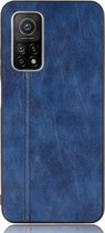 Xiaomi Mi 10T Pro Hoesje - Mobigear - Stitch Serie - Kunstlederen Backcover - Blauw - Hoesje Geschikt Voor Xiaomi Mi 10T Pro