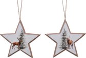 Decoris Hangdeco Ster MDF hertprint Ø15cm (1 stuk) assorti