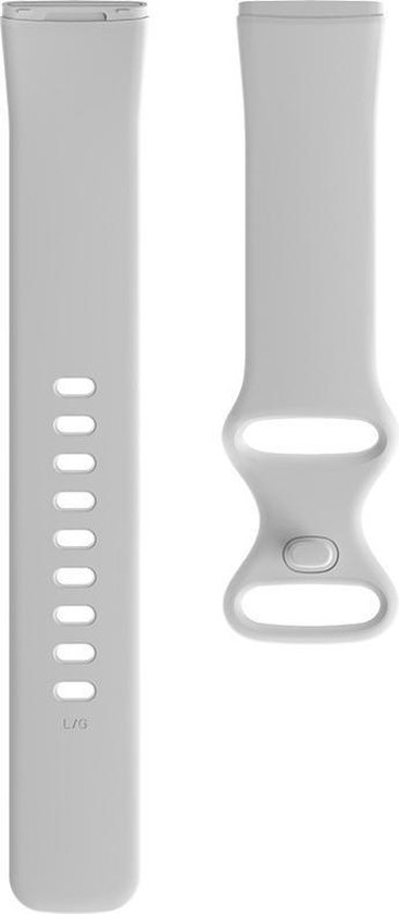 Wit S/M sportbandje voor Fitbit Versa 3/4, Sense 1/2 met gaten en gesp.