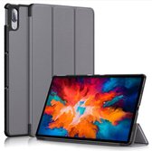 Tri-Fold Book Case met Wake/Sleep - Geschikt voor Lenovo Tab P11 Pro Hoesje - Grijs