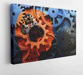 Head shape with assorted metal machine gears and components - Modern Art Canvas - Horizontal - 1571695381 - 40*30 Horizontal