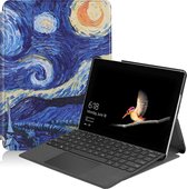 Microsoft Surface Go 2 Hoes - Mobigear - Design Serie - Kunstlederen Bookcase - The Starry Night - Hoes Geschikt Voor Microsoft Surface Go 2