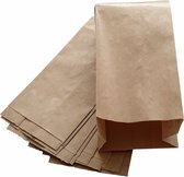Bruine papieren zakjes met zijvouw 200 stuks 16x10x35 cm 3 pond / fruitzakken