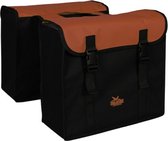 dubbele fietstas 34 liter zwart/rood