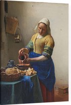 Het melkmeisje, Johannes Vermeer - Foto op Canvas - 30 x 40 cm