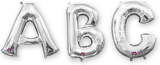 Foto: Vegaoo zilverkleurige aluminium letter ballon 32cm