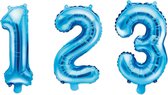 PROCOS - Aluminium blauwe cijfer ballon - Decoratie > Ballonnen