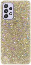 - ADEL Premium Siliconen Back Cover Softcase Hoesje Geschikt voor Samsung Galaxy A52(s) (5G/ 4G) - Bling Bling Glitter Goud