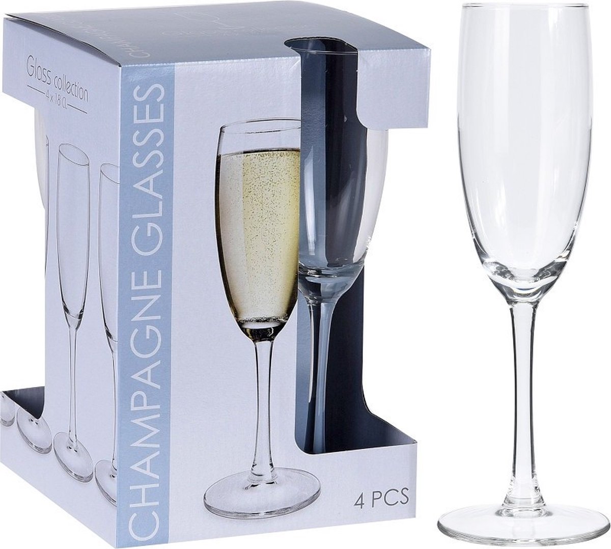 Champagneglazen 18cl - 4 stuks