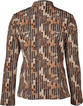 Dames vest rits oranje/print | Maat 2XL
