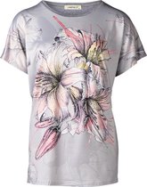 Dames shirt met bloem grijs | Maat M/L