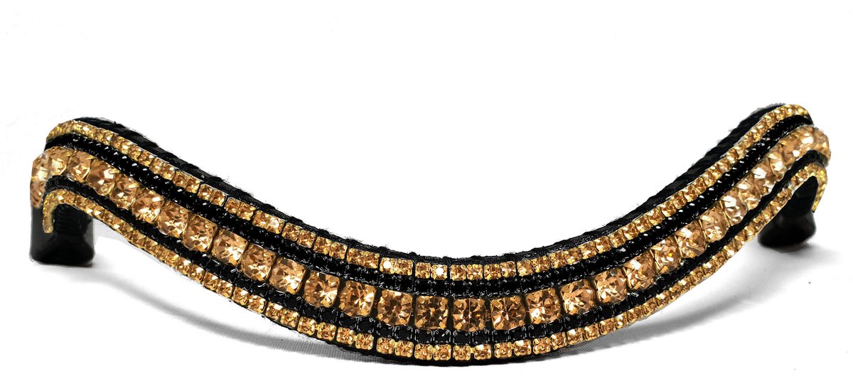 Frontriem Gold & Black/Pony