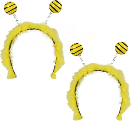 amplitude Beter Bezighouden 4x stuks bijen diadeem/haarband geel met zwart - Voelsprieten - Dieren  pakken verkleed... | bol.com