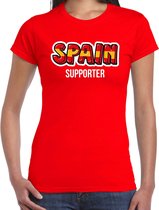 Rood Spain fan t-shirt voor dames - Spain supporter - Spanje supporter - EK/ WK shirt / outfit 2XL