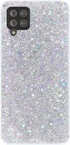 - ADEL Premium Siliconen Back Cover Softcase Hoesje Geschikt voor Samsung Galaxy A12/ M12 - Bling Bling Glitter Zilver