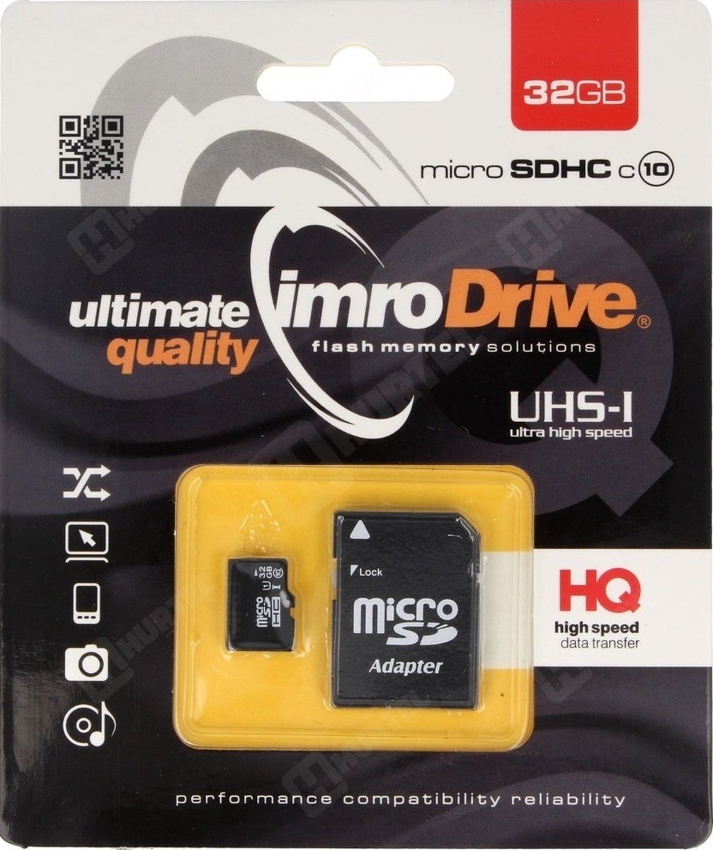 Imro - Micro SD Kaart 32 GB - Geheugenkaart Met Adapter - SDHC