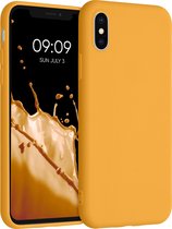kwmobile telefoonhoesje voor Apple iPhone X - Hoesje voor smartphone - Back cover in goud-oranje