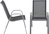 Tuinstoel Volos 90x54x70 cm set van 2 zwart en lichtgrijs