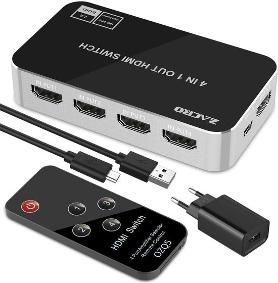 hdmi splitter - ZINAPS - Switch HDMI 4K - 3 Porto HDMI Switch - ARC - CEC  -... | bol.com