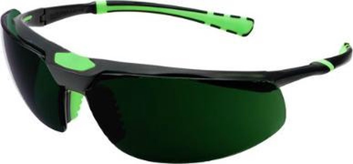 Univet veiligheidsbril 5X3 zwart/groen IR5