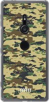 6F hoesje - geschikt voor Sony Xperia XZ2 -  Transparant TPU Case - Desert Camouflage #ffffff