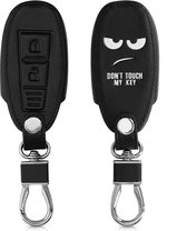 kwmobile autosleutelhoes voor Suzuki Sport 2-knops autosleutel Keyless Go - Hoesje van imitatieleer in wit / zwart - Don't Touch My Key design