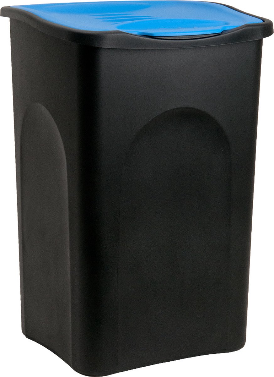 Goedkoopste Vuilnisbak - 50L - 56x37x39cm - Zwart Blauw