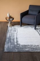 Teos Vintage Vloerkleed - Grijs - Lijstmotief - 200x290 cm