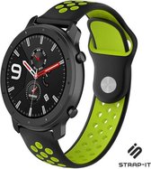 Siliconen Smartwatch bandje - Geschikt voor  Xiaomi Amazfit GTR sport band - zwart/geel - 47mm - Strap-it Horlogeband / Polsband / Armband