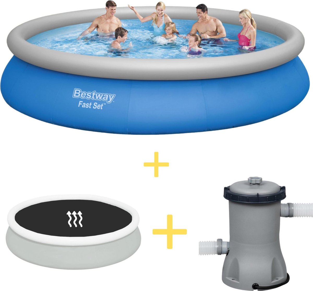 Bestway Zwembad – Fast Set – 457 x 84 cm – Inclusief Solarzeil & Filterpomp