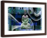 Foto in frame , Moderne Abstracte Boeddha , 120x80cm , Multikleur, Premium print