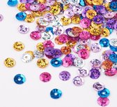 Pailletten 6 mm mix glitter, 25 gram in een gripzakje