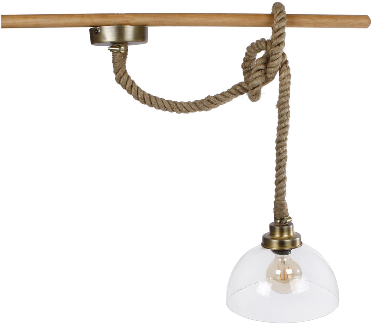 Hanglamp rond met Touw | 27 x 27 x 22 cm