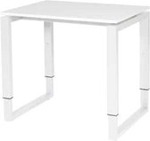 Verstelbaar Bureau - Domino Plus 80x60 wit - wit frame