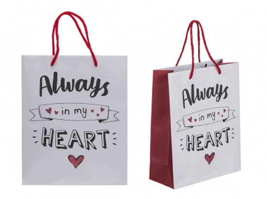 Papieren Cadeautasje (Always In My Heart) - 18 x 8 x 23 cm - Klein | bol.com