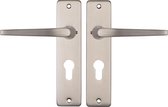 Starx Poignée de porte en acier inoxydable - Quincaillerie de Ferrures de porte - Écran de porte pour cylindre profilé (PC55) - Pouce de poignée de porte