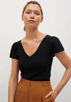 Mango T-shirt Gebreide Top Met Strik 17090184 99 Dames Maat - L