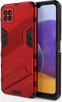 Samsung Galaxy A22 5G Hybride Hoesje met Kickstand Rood