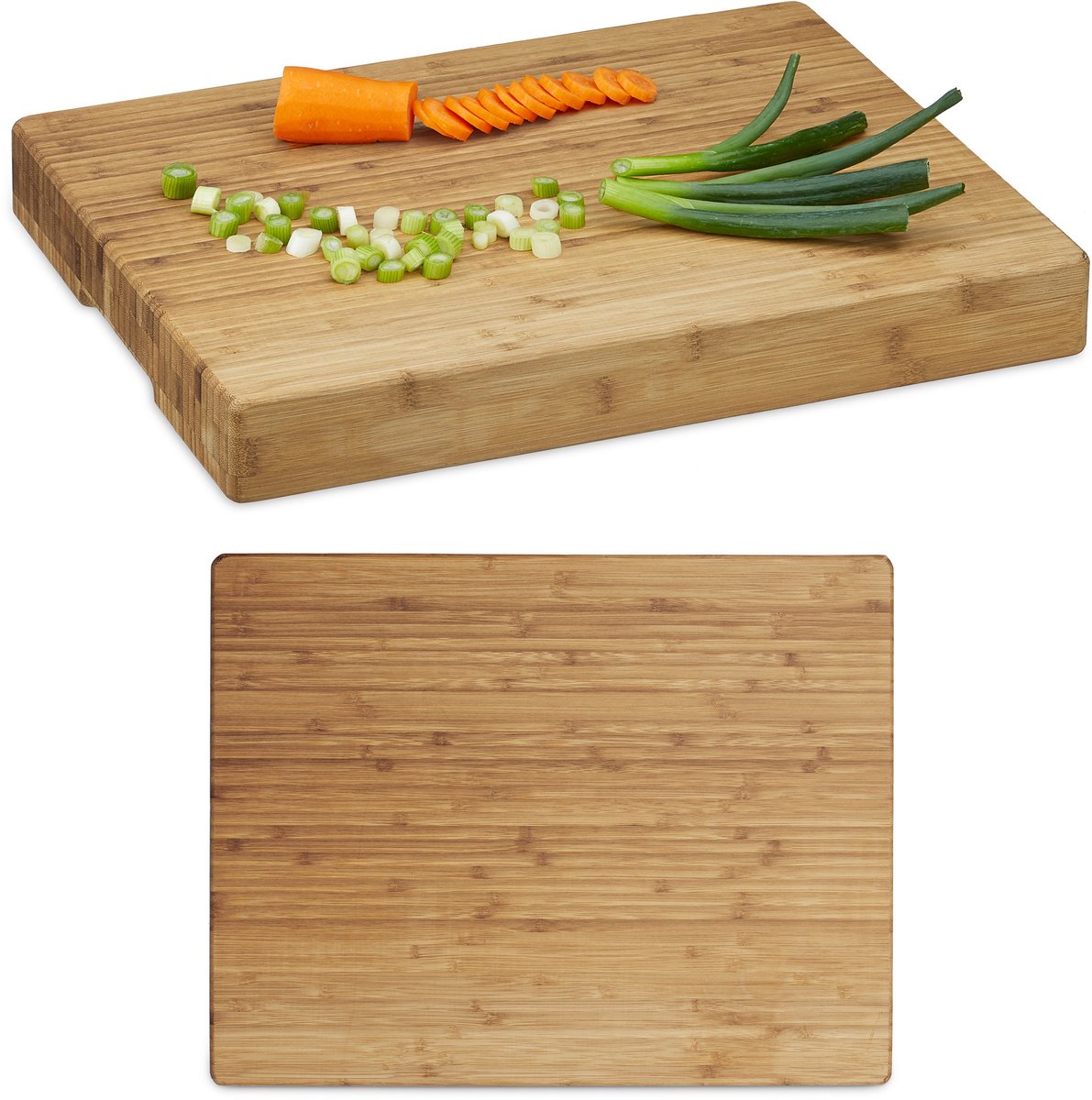 2x snijplank bamboe - dik - hout - zeer sterk - hakken en snijden - keukenplank