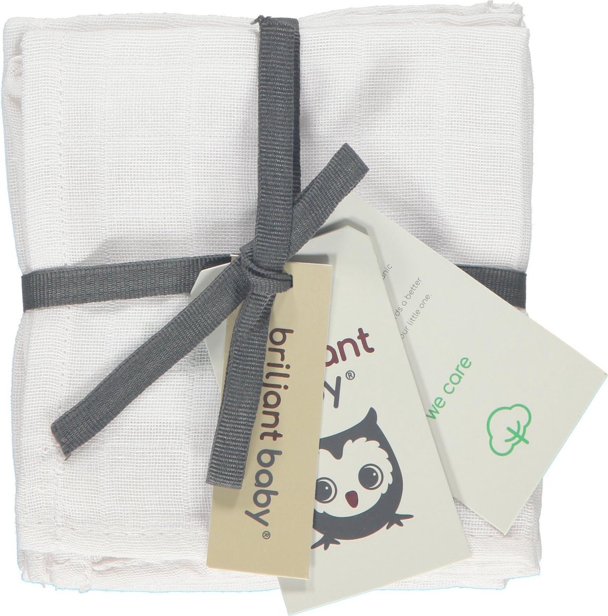 Goedkoopste Briljant Baby Monddoekje Hydrofiel 30 x 30 - Organic - Wit - 4 Stuks