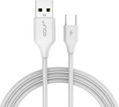 GOLF GC-59m 1m micro-USB naar USB 2.1A galopperende snelladende USB-datakabel voor Galaxy, LG, Huawei, Xiaomi en andere smartphones (wit)