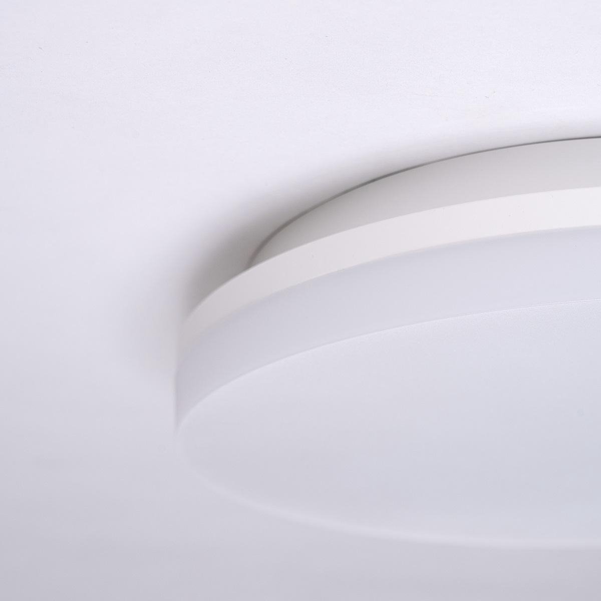 Lampe LED Plafond - Basic - Opbouw ronde 15W - Clair / Wit Froid 6400K -  Matt Wit Aluminium - Ø230mm