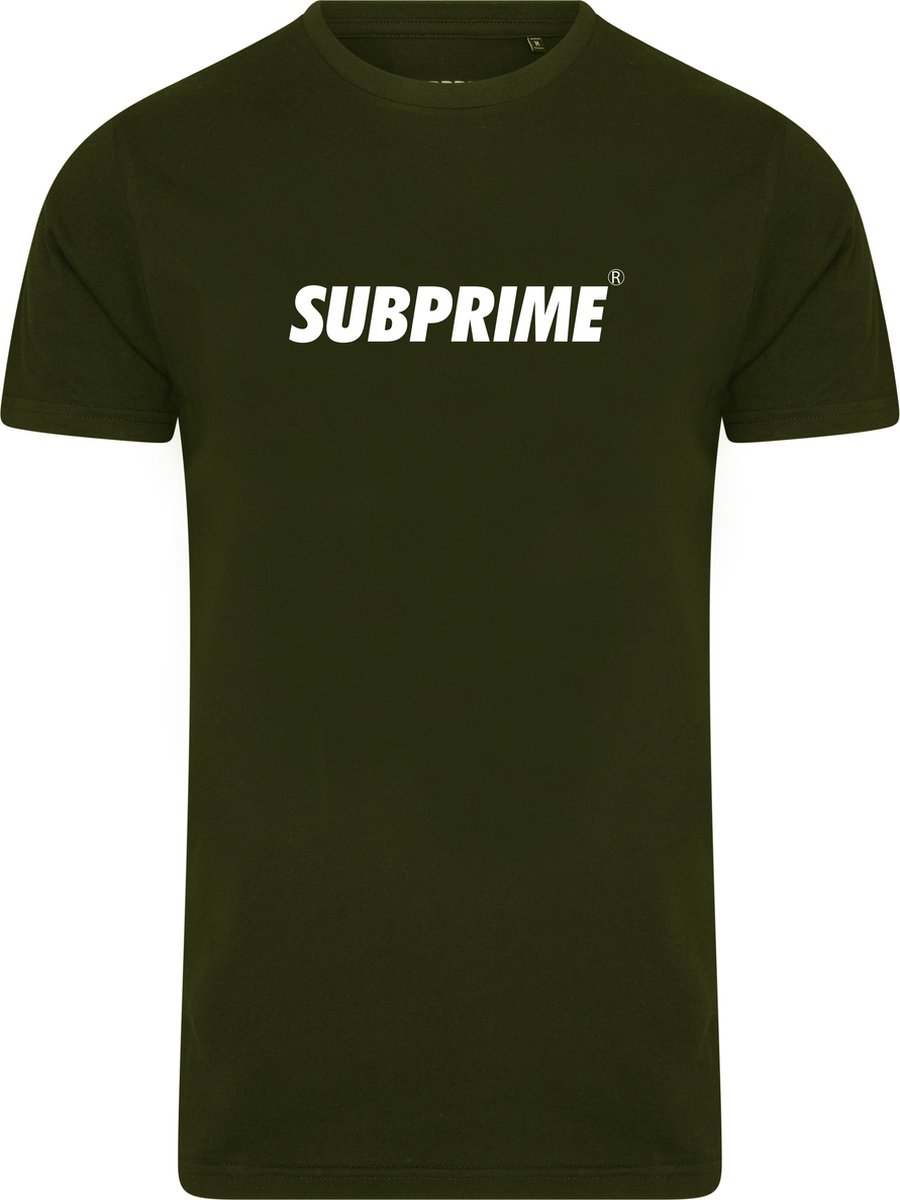 Subprime - Heren Tee SS Shirt Basic Army - Groen - Maat S