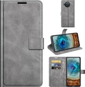 Voor Nokia X10/X20 Retro Kalf Patroon Gesp Horizontale Flip Lederen Case met Houder & Kaartsleuven & Portemonnee (Grijs)